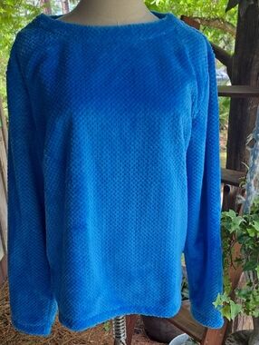 Talbots Cerulean Blue Plush Polar Fleece Pullover Size Medium
